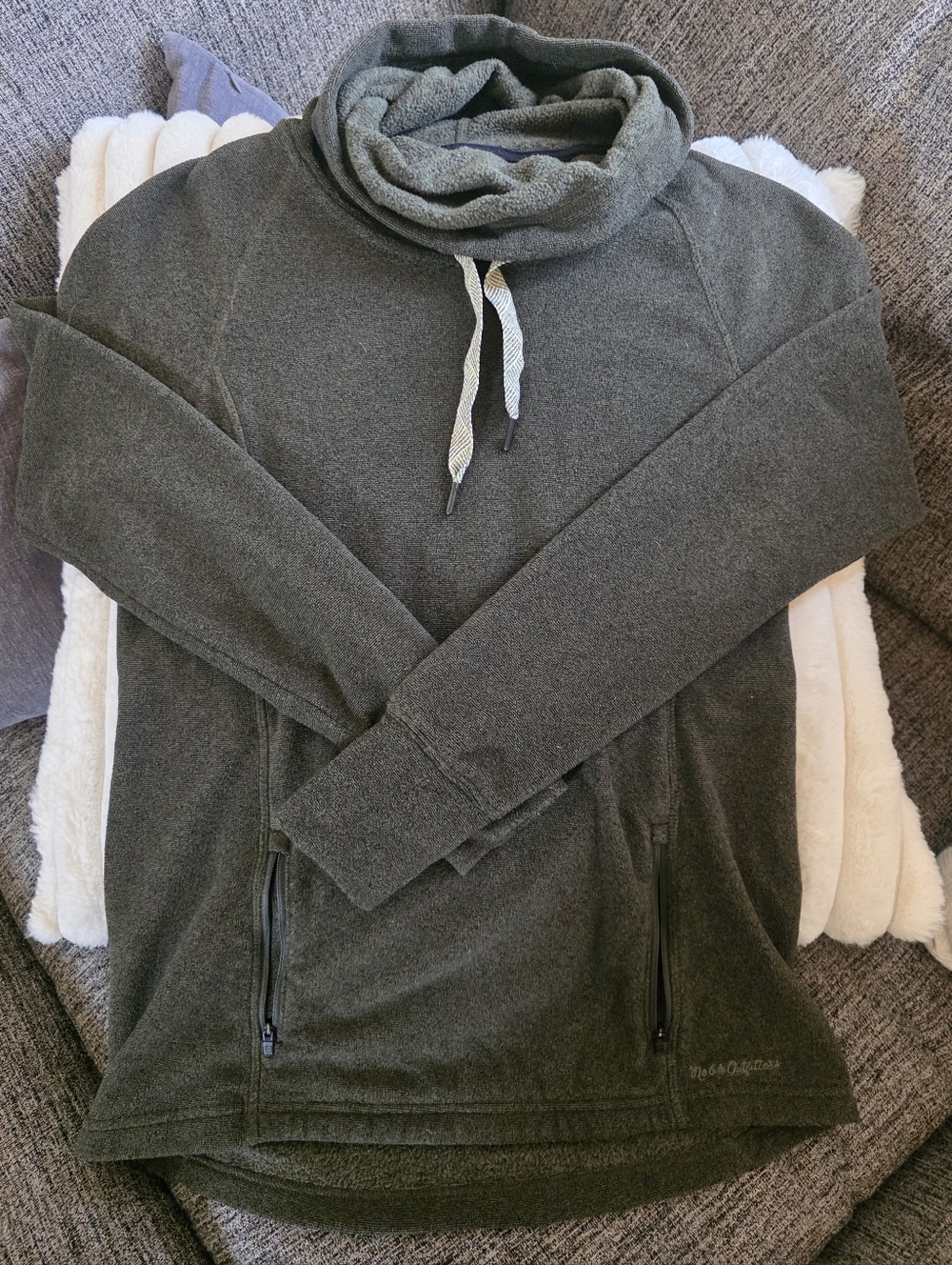 Womens Noble Outfitters Olive Green Funnel Neck Pullover Sweater